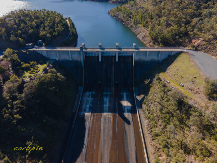 Lake Eildon dam outlet drone 4