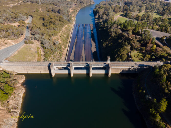 Lake Eildon dam outlet drone 5