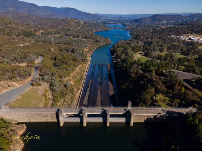 Lake Eildon dam outlet drone 6