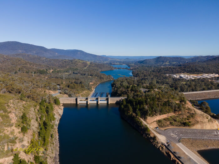 Lake Eildon dam outlet drone 8
