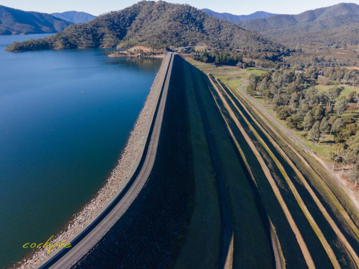 Lake Eildon dam wall drone 2