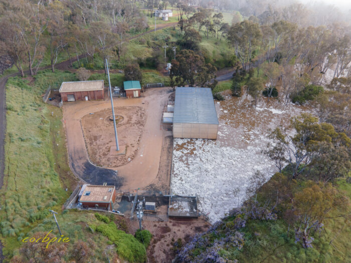 Lake Eppalock pump house post flood drone 2