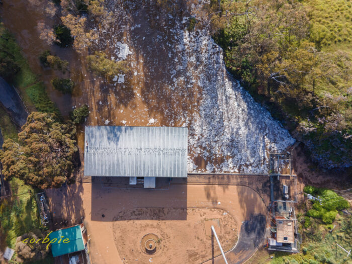 Lake Eppalock pump house post flood drone 3