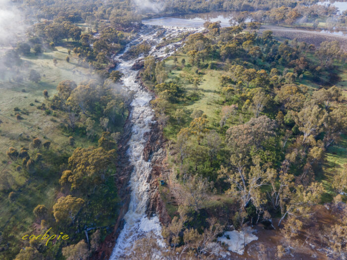 Lake Eppalock second overflow area drone 3