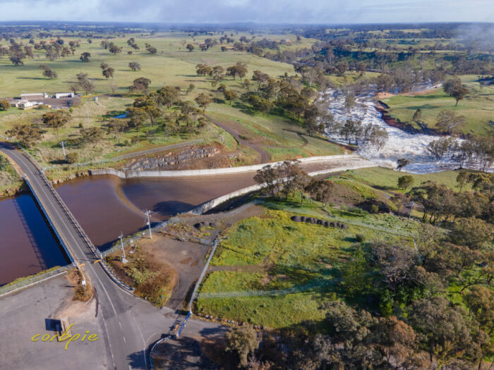 Lake Eppalock spillway action drone 7